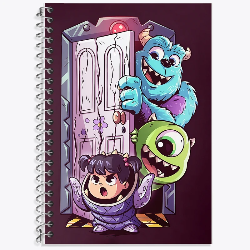 دفتر زبان 50 برگ خندالو مدل دو خط طرح کارخانه هیولاها کد F8356