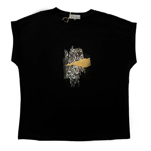 تی شرت آستین زنانه ایپلیک زی مدل پوست ماری کد IP47.1