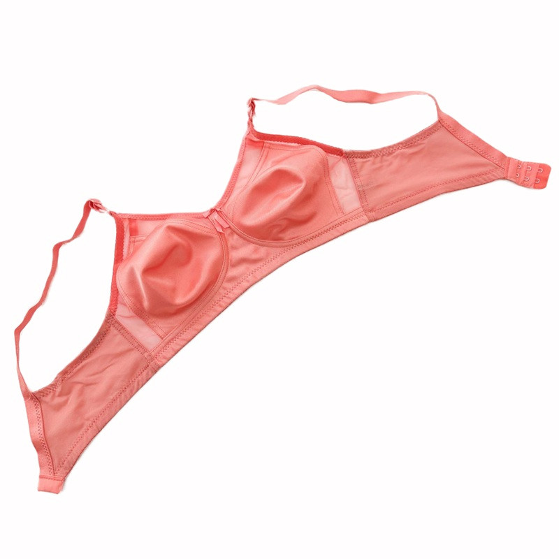 سوتین زنانه نوشه پوش مدل پرلون کاپ پرسی رنگ گلبهی