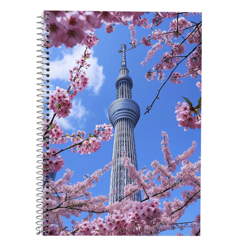 دفتر زبان 50 برگ مدوپد مدل سه خط طرح بهار کد DF13388