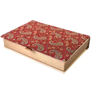 جعبه کارد و چنگال ترمه سنا مدل کتابی طرح بته قرمز