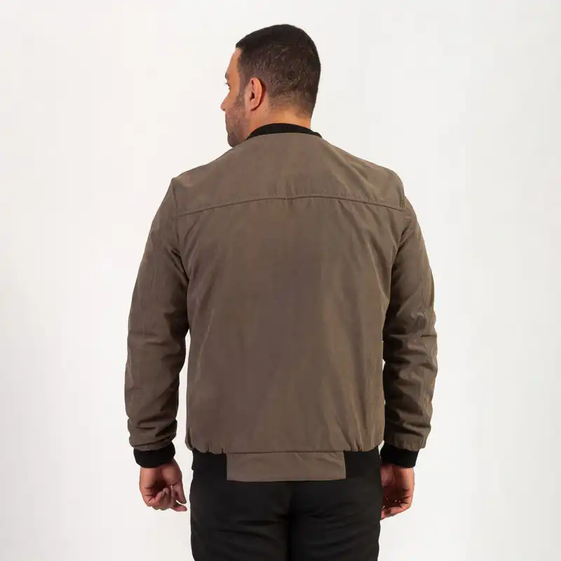 کاپشن بهاره مردانه برانگو مدل تک رویه رنگ خاکی