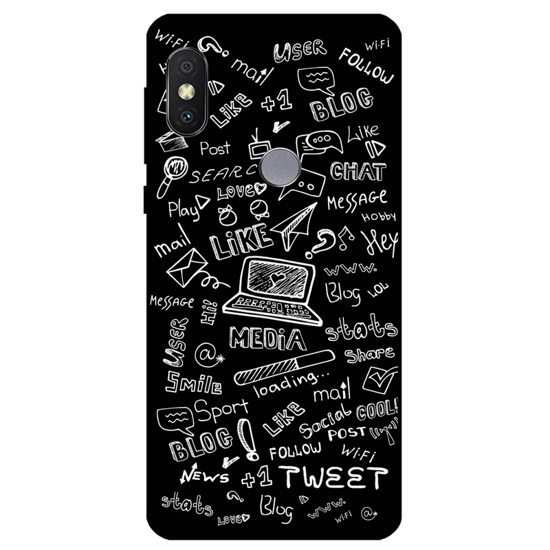 کاور مگافون طرح رسانه های اجتماعی مدل 1898 مناسب برای گوشی موبایل شیائومی Redmi Note 5 Pro