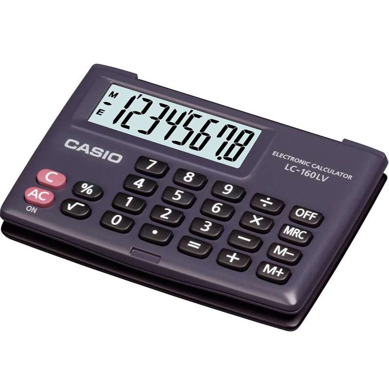 ماشین حساب کاسیو LC-160LV-BK-WSX-100 ماشین حساب کاسیو LC-160LV-BK-WSX-100
