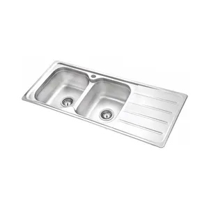سینک ظرفشویی استیل توکار دو لگنه نگین الماس مدل SA48