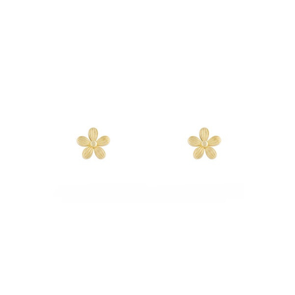 گوشواره طلا 18 عیار زنانه طلا و جواهر درریس مدل گل شیاردار 