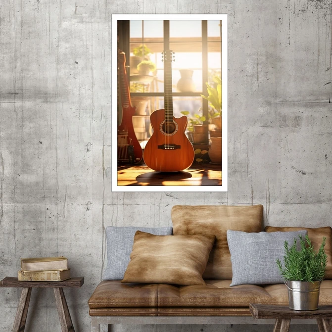 تابلو نوری بکلیت طرح آلات موسیقی و گیتار مدل W-MID-18130