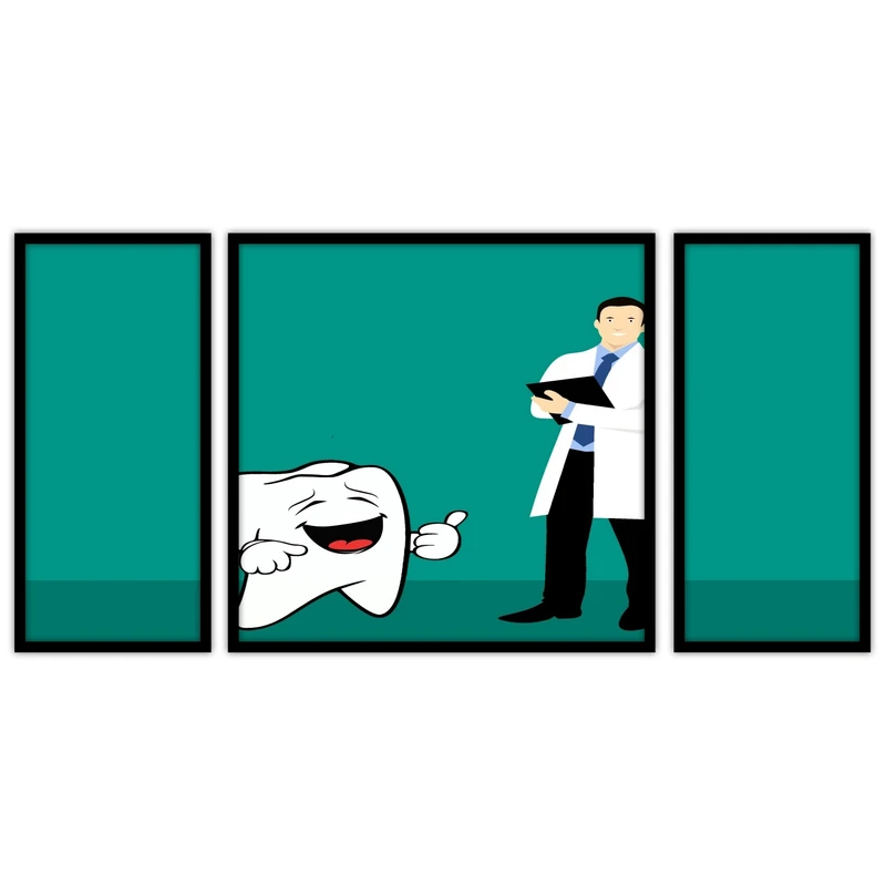 تابلو بکلیت طرح دندانپزشکی مدل B-bu3688 مجموعه 3 عددی