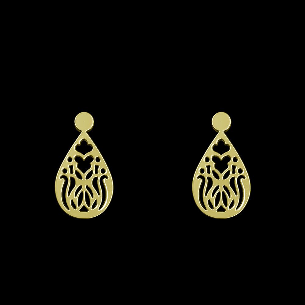 گوشواره طلا 18 عیار زنانه مدوپد مدل هندسی کد GA1-11767 -  - 1