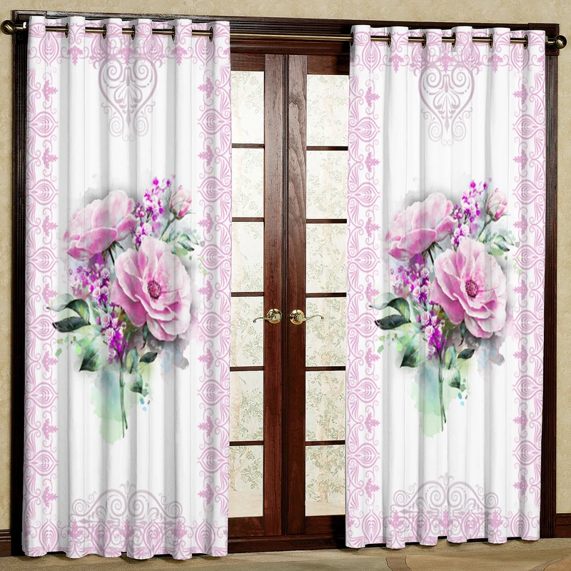 پرده مدل مخمل پانچی طرح گل کد 4333T2 سایز 200x140 سانتی متر