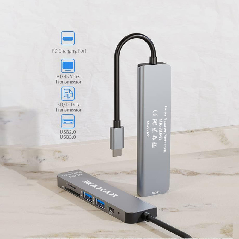 هاب 6 پورت USB-C ماکار مدل MK-HDMI