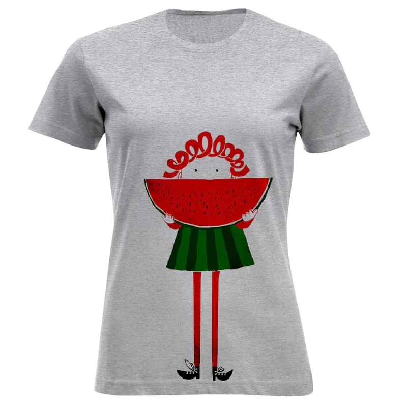 تی شرت آستین کوتاه زنانه مدل دخترک W297