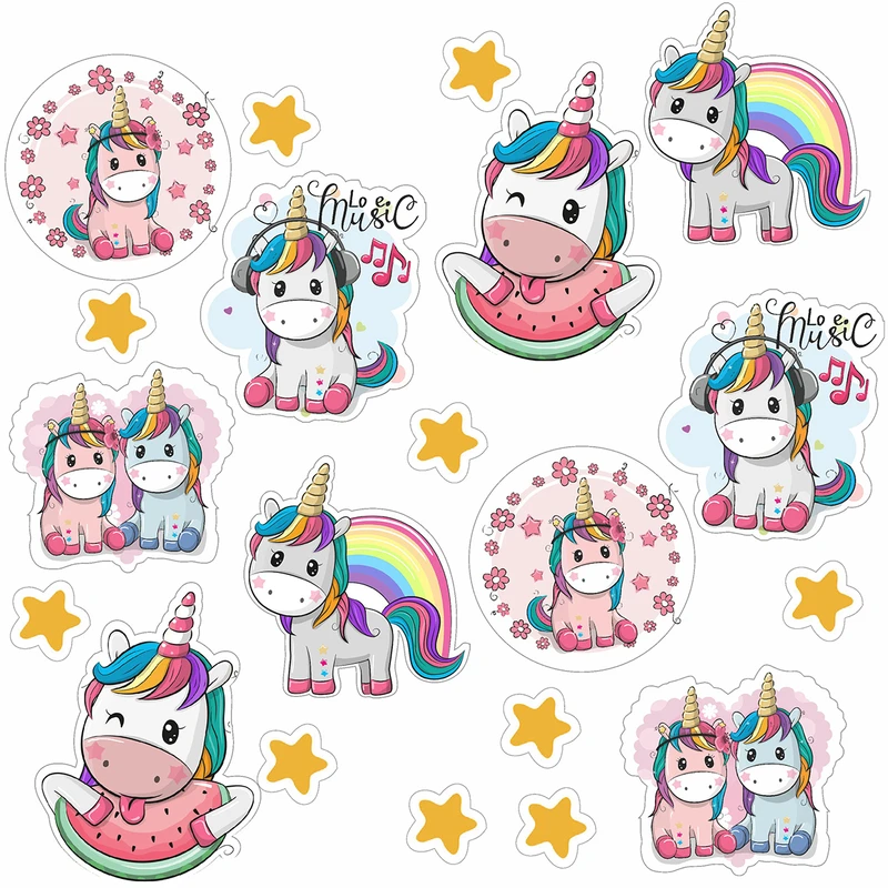 استیکر تزئینی موبایل و تبلت راتیانا مدل cute unicorn بسته 20 عددی