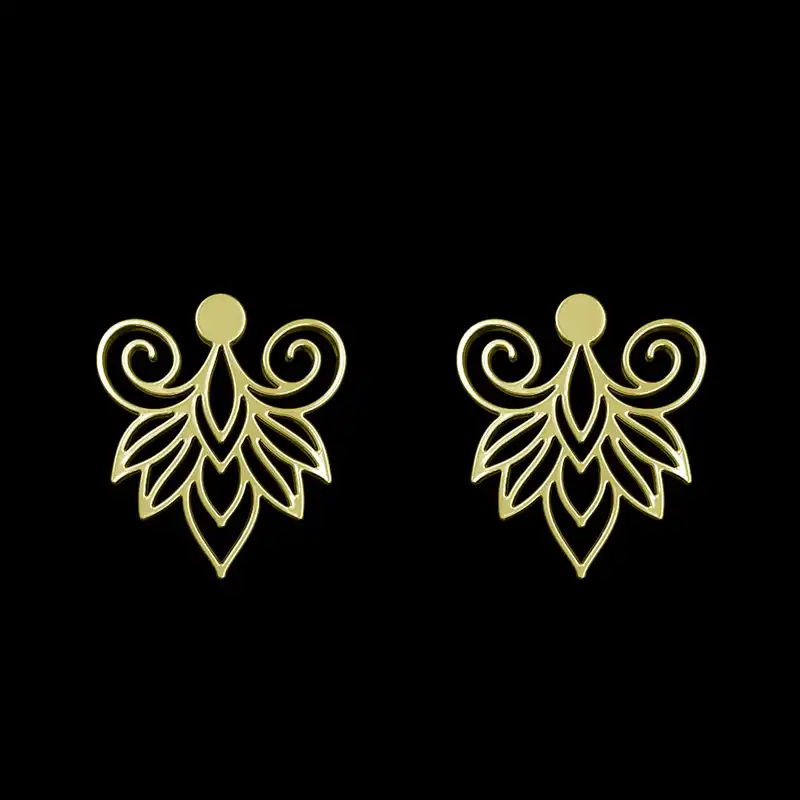 گوشواره طلا 18 عیار زنانه مدوپد مدل هندسی کد GA1-15229