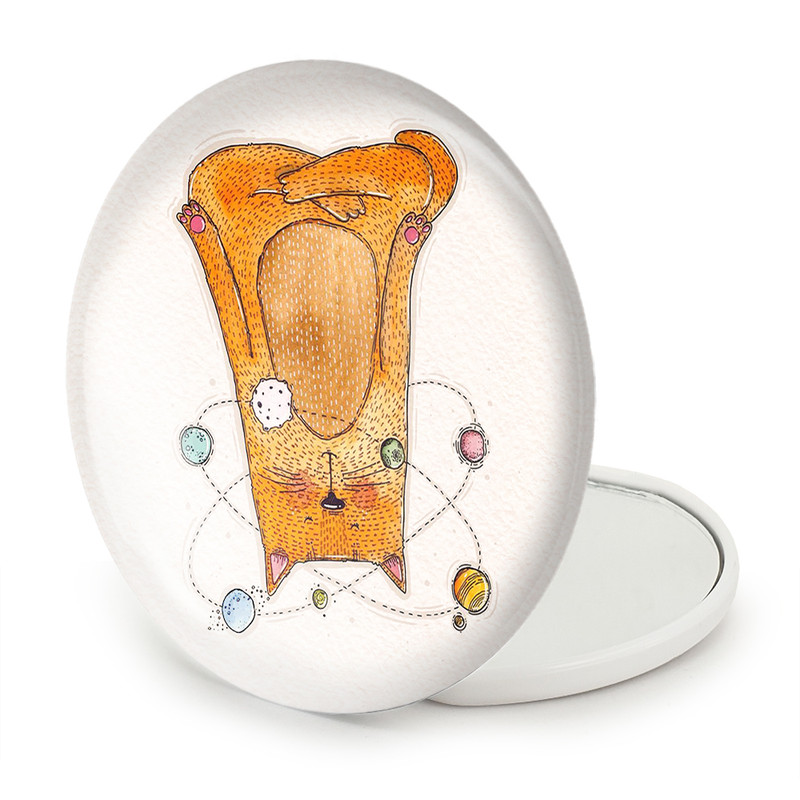 آینه جیبی خندالو طرح گربه مدل تاشو کد 5197