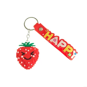 جاکلیدی دخترانه لیمونار گالری مدل توت فرنگی پیکسلی