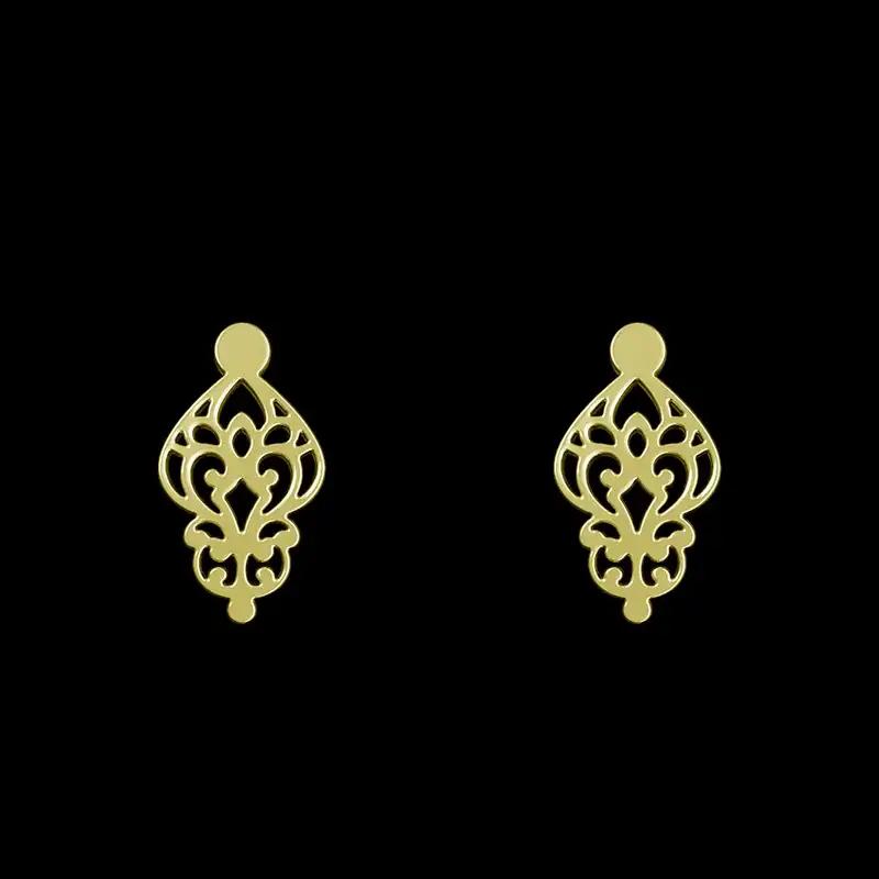 گوشواره طلا 18 عیار زنانه مدوپد مدل هندسی کد GA1-15179