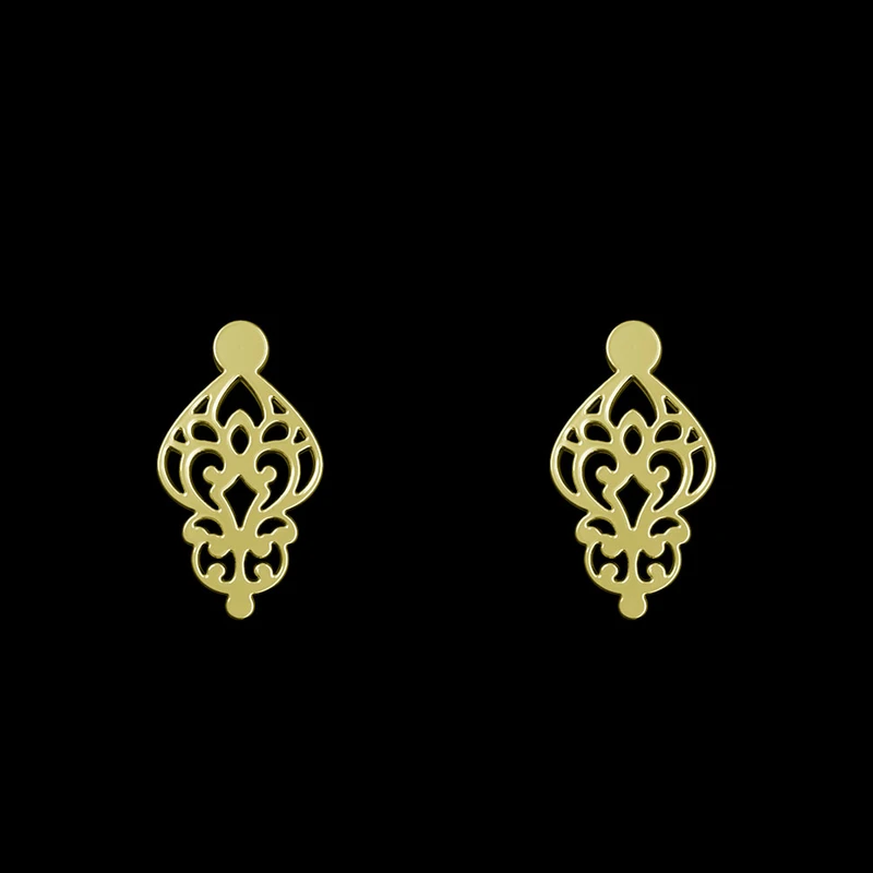 گوشواره طلا 18 عیار زنانه مدوپد مدل هندسی کد GA1-15179