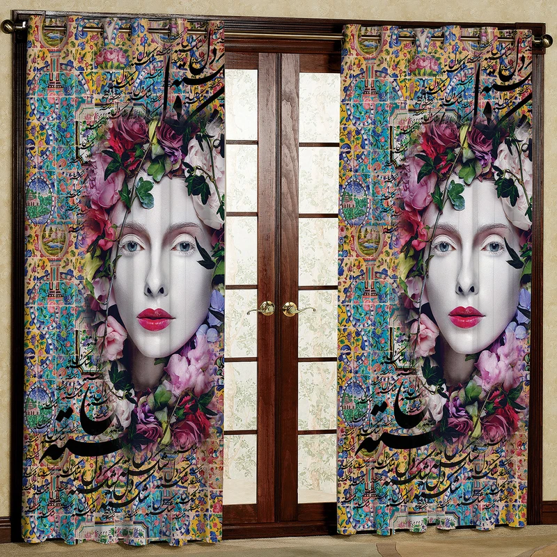  پرده مدل دختر مخمل پانچی کد 601 سایز 140x280 سانتی متر