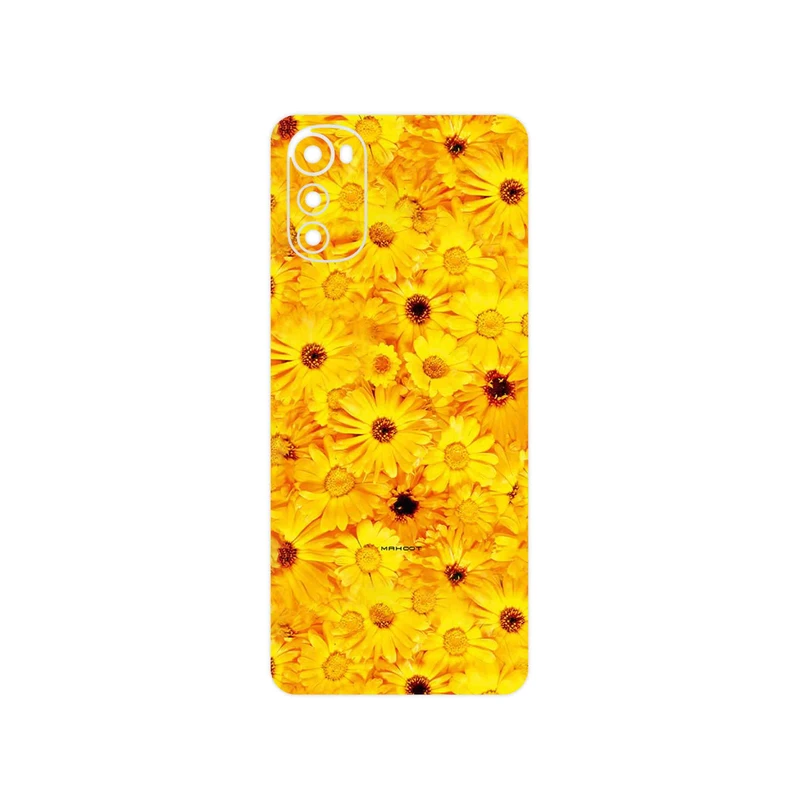 برچسب پوششی ماهوت مدل Yellow_Flower مناسب برای گوشی موبایل موتورولا Moto E32s