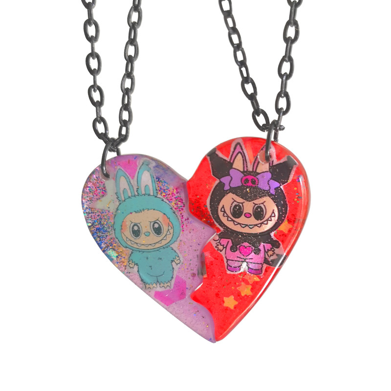 گردنبند دخترانه مدل لبوبو بسته 2 عددی