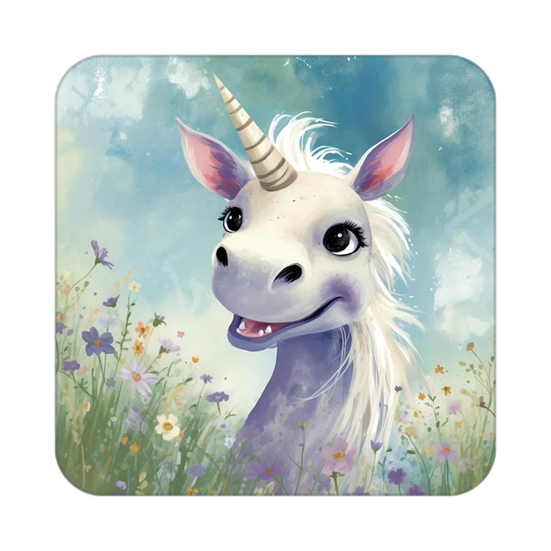 زیر لیوانی کاکتی طرح اسب تک شاخ و یونیکورن مدل mp32211