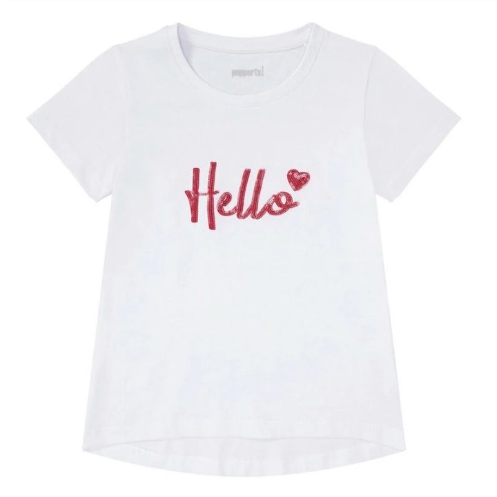 تی شرت آستین کوتاه دخترانه پیپرتس مدل هلو کد hello3567