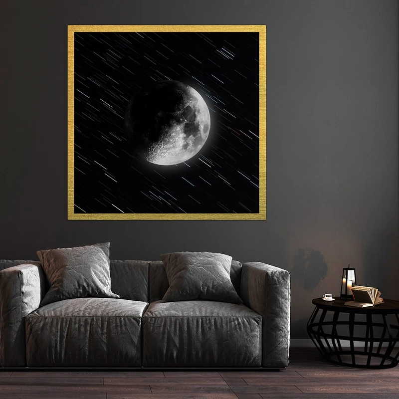 تابلو بکلیت طرح آسمان شب و ماه مدل قاب شاسی T-S7445