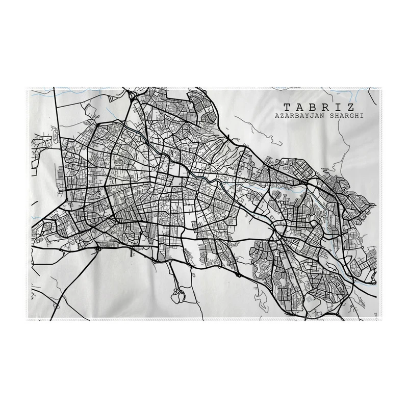 کاغذ کادو ترمه طراحان ایده مدل نقشه شهر تبریز کد map0500 سایز 57x37 سانتی متر