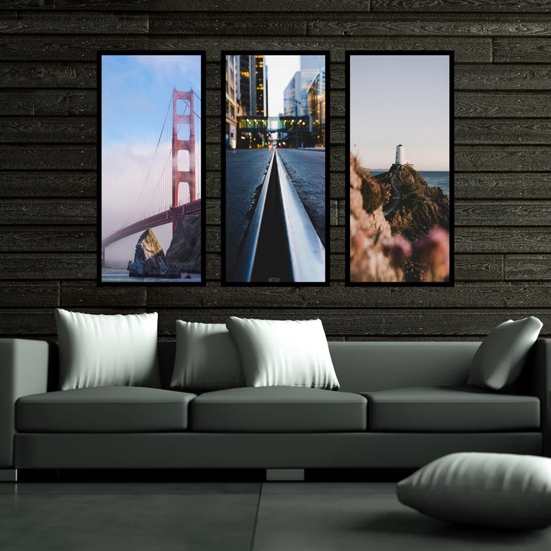 تابلو بکلیت طرح منظره شهری مدل B-527 مجموعه 3 عددی