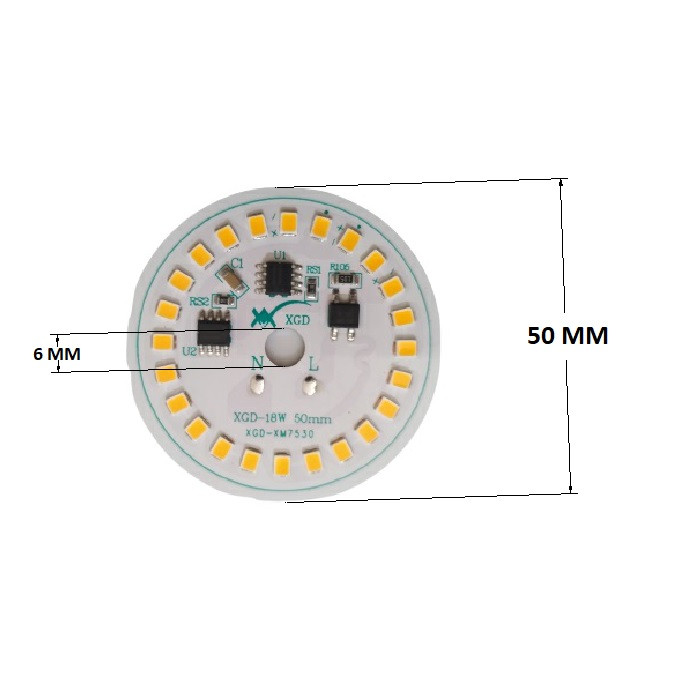 چیپ ال ای دی 18 وات ایکس جی دی مدل  CHIP18WXGD   بسته دو عددی