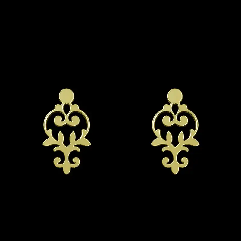 گوشواره طلا 18 عیار زنانه مدوپد مدل هندسی کد GA1-15149