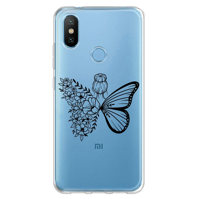 کاور مگافون طرح دختر پروانه ای مدل C53-B مناسب برای گوشی موبایل شیائومی Redmi 6 Pro / Mi A2 Lite