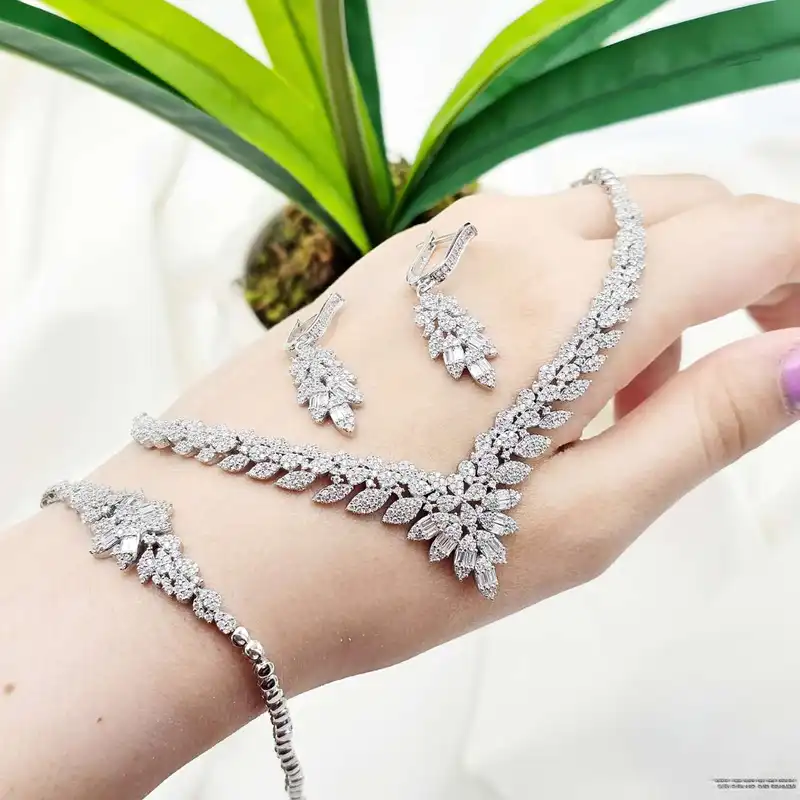 نیم ست نقره زنانه مدل گندم BS 66