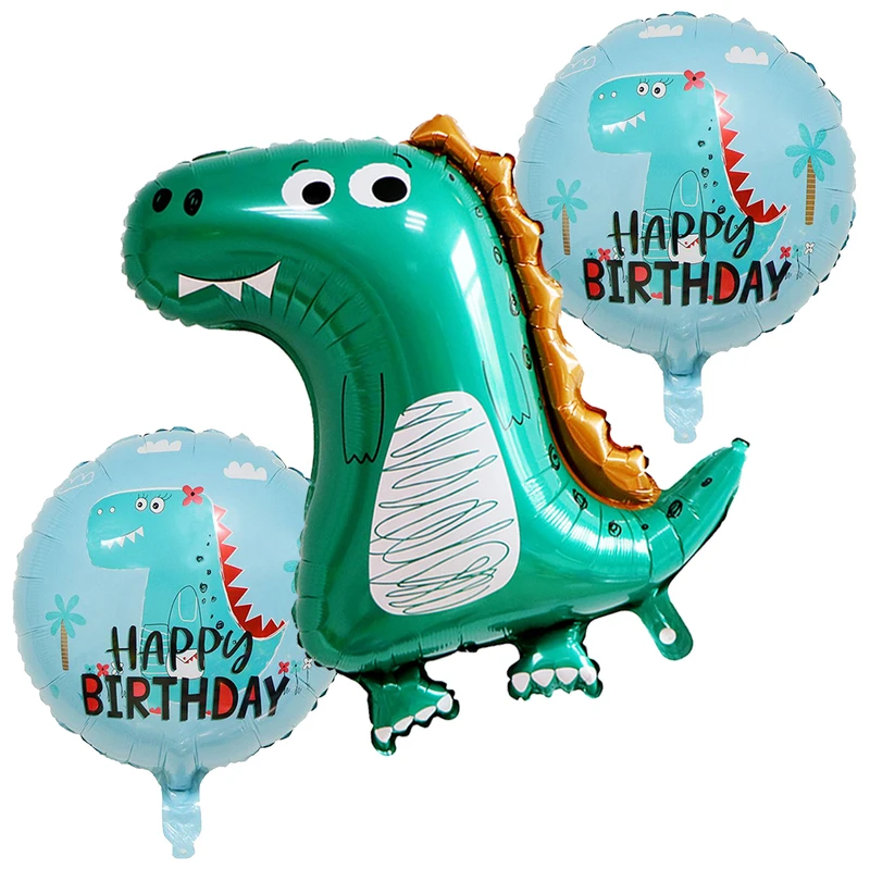 بادکنک فویلی لاکی بالونز طرح دایناسور کد 1115 مجموعه 3 عددی