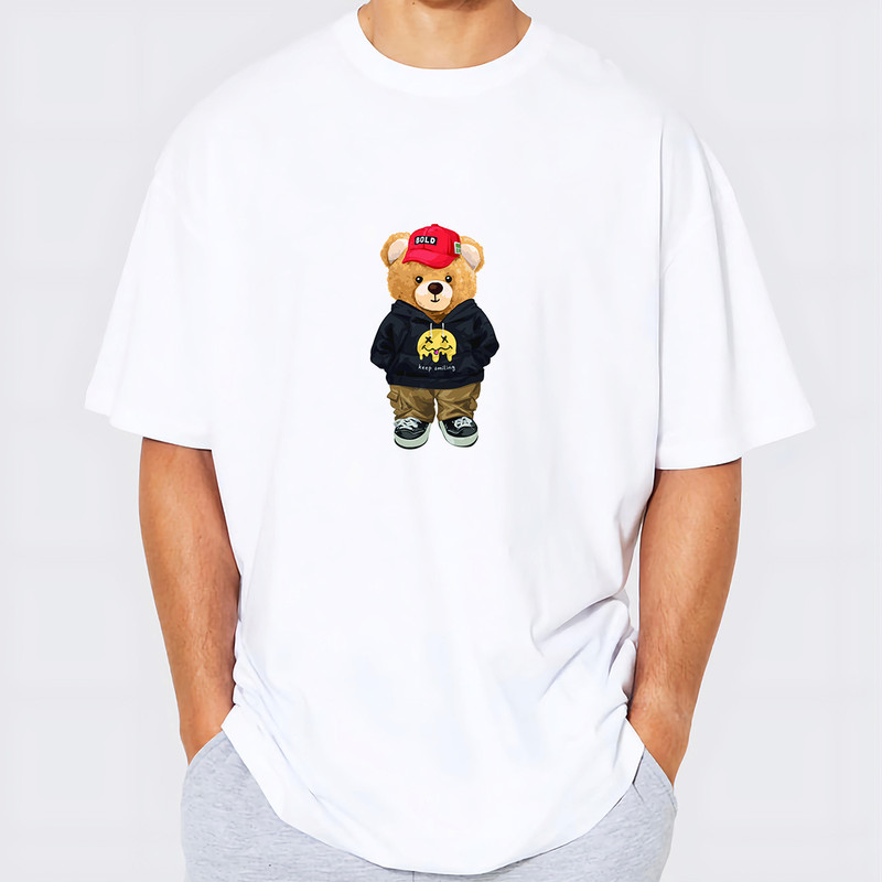 تی شرت اورسایز آستین کوتاه مردانه مدل تدی کد 10056