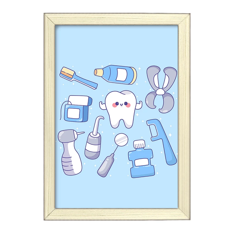 تابلو خندالو طرح دندان و دندان پزشکی کودکانه کد 36740
