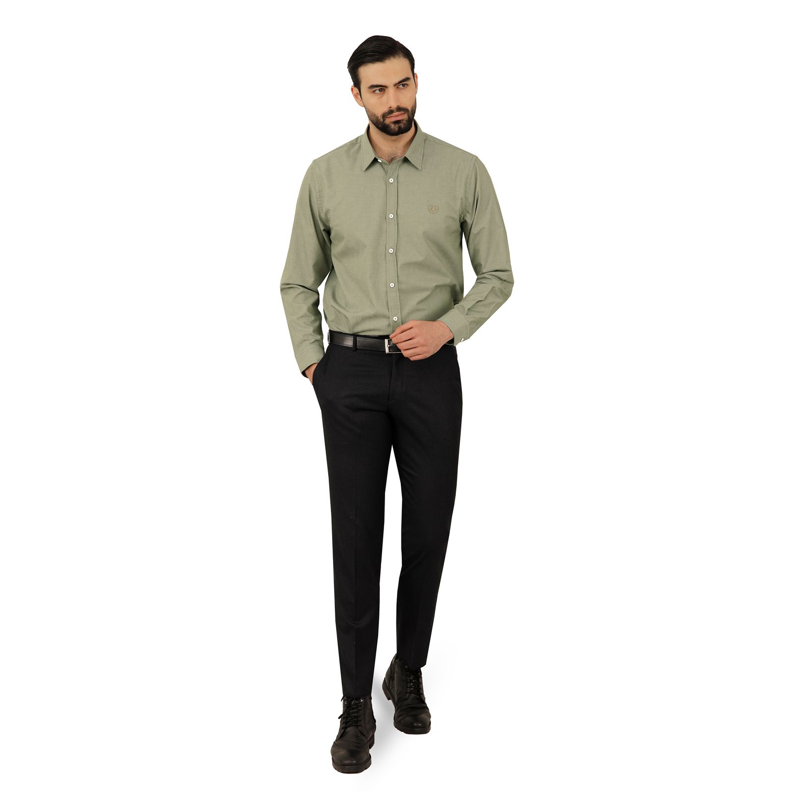 پیراهن آستین بلند مردانه پاتن جامه مدل نخی 102721020242570 -  - 2