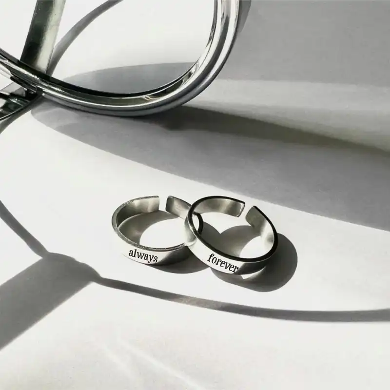 ست انگشتر زنانه و مردانه مدل همیشه و برای همیشه کد FG 56
