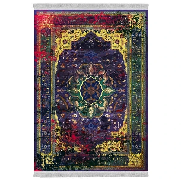 فرش پارچه‌ای دفه مدل فرشینه هازان مخمل طرح فانتزی کد 3286