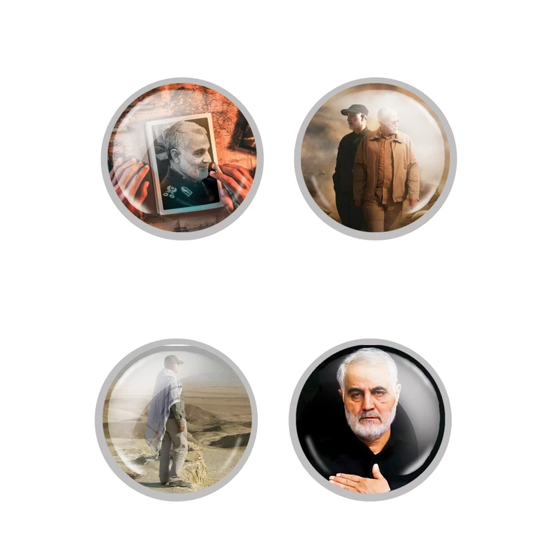  مگنت طرح شهید حاج قاسم سلیمانی کد 12 بسته 4 عددی