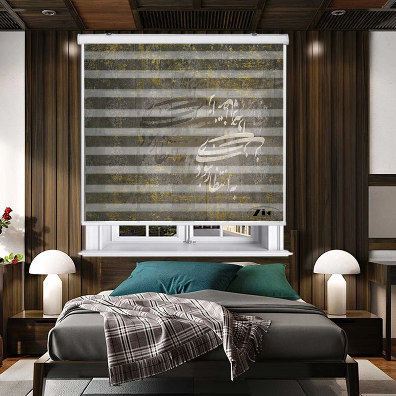 پرده زبرا زیو کد OI7074 سایز 150x150 سانتی متر