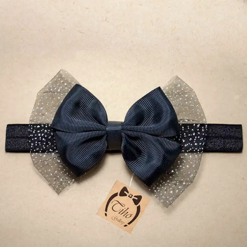 هدبند نوزادی مدل پاپیون تور دار کد B