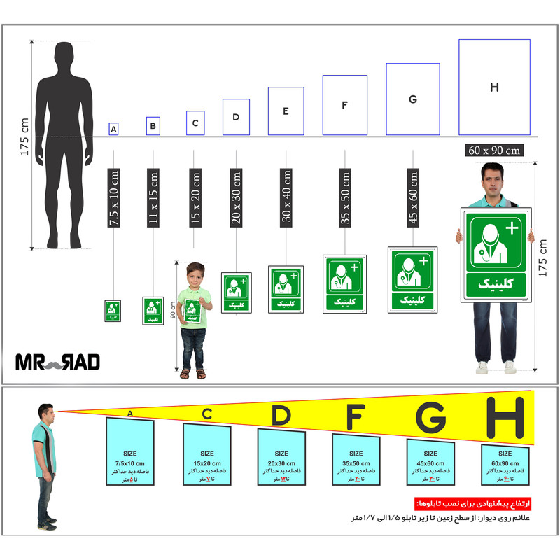 برچسب ایمنی مستر راد طرح کلینیک مدل HSE-OSHa-135