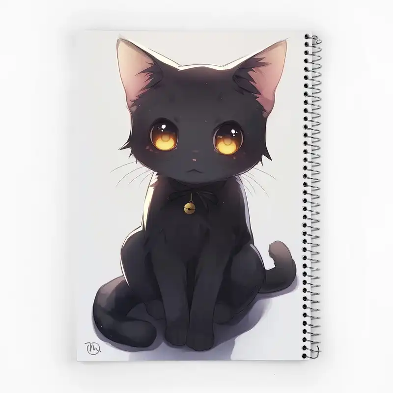 دفتر زبان 50 برگ مدوپد مدل دو خط طرح گربه کد DF14712