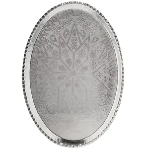 سینی مسی زنجان مدل بیضی سایز 21 × 30 سانتی متر