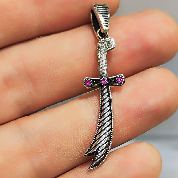 آویز گردنبند نقره مدل شمشیر ذوالفقار کد 8042