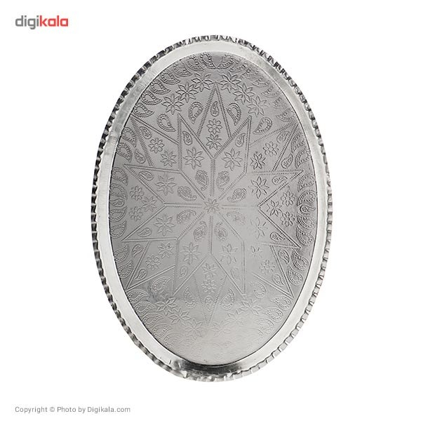 سینی مسی زنجان مدل بیضی سایز 21 × 30 سانتی متر