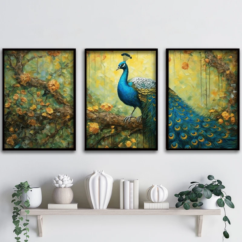 تابلو آتریسا طرح آبستره مدل ATA07 مجموعه 3 عددی 