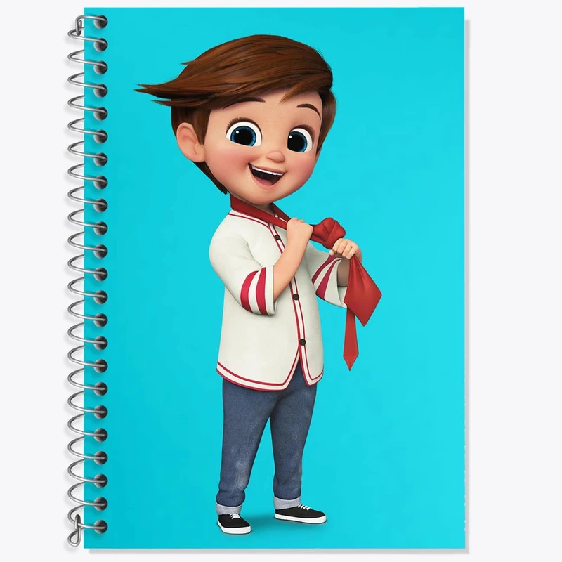 دفتر زبان 50 برگ خندالو مدل دو خط طرح بچه رئیس Boss Baby کد 10328